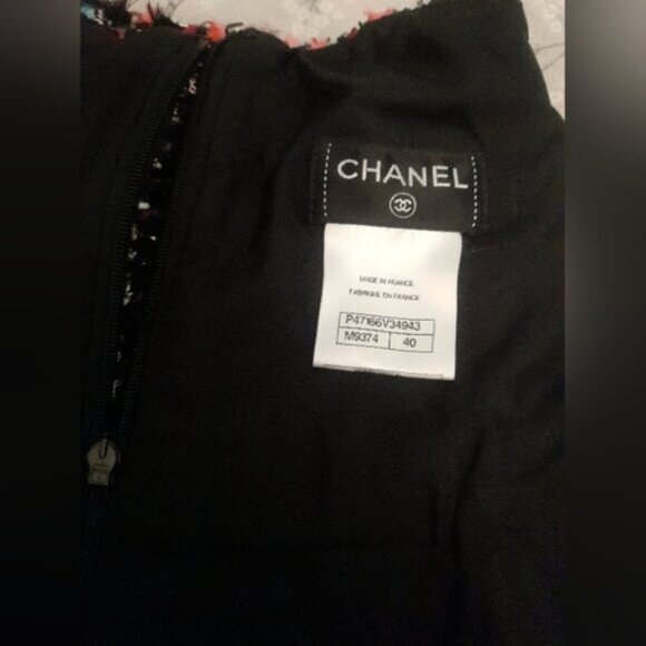 Chanel -Pink Tweed High-Low Hem Flare Mini Skirt. Sz. FR 40 - Picture 11 of 14